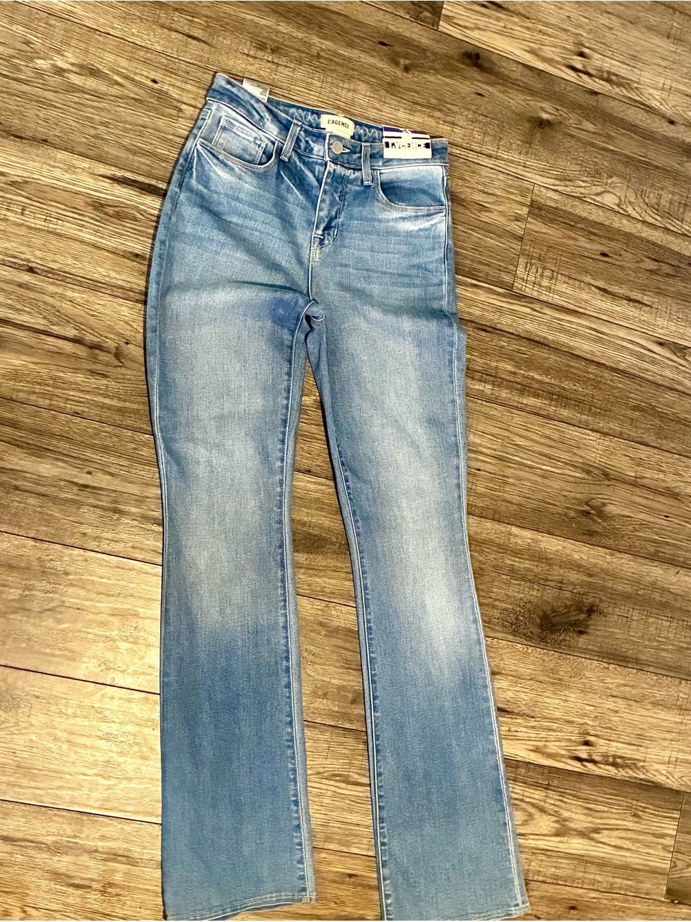 L'AGENCE SELMA Washed Blue Baby Boot Jeans